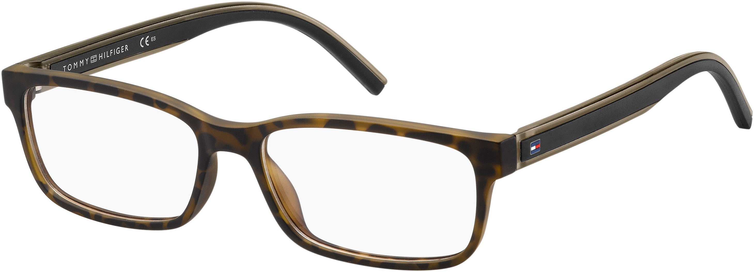 Tommy Hilfiger T. Hilfiger 1495 Rectangular Eyeglasses 0G1U-0G1U  Olive Havana (00 Demo Lens)