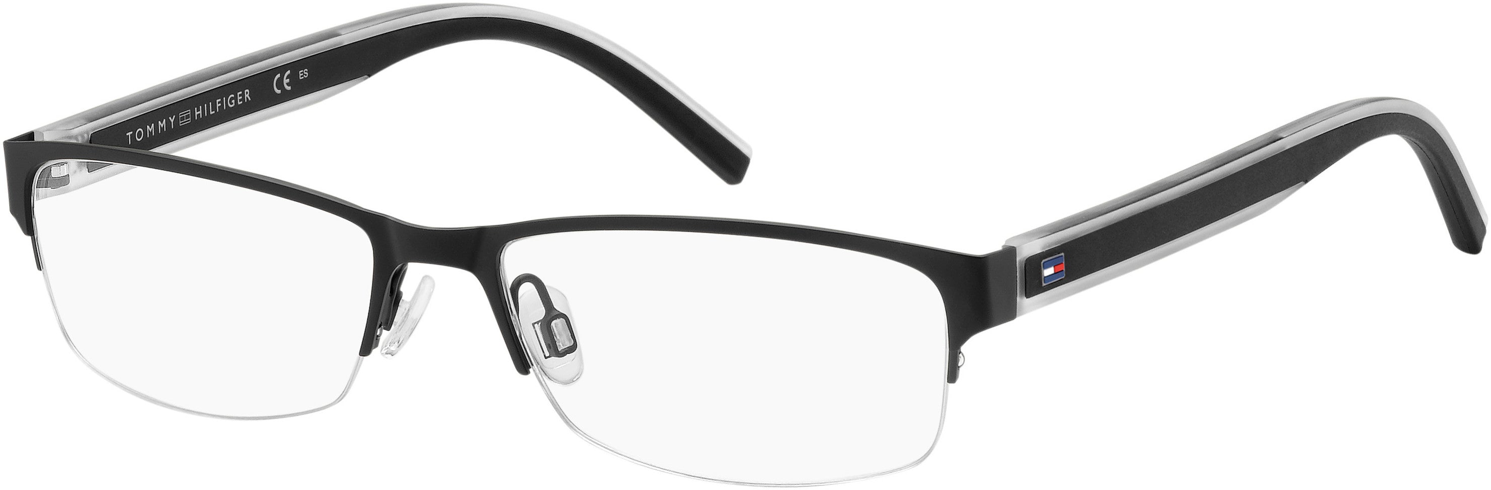 Tommy Hilfiger T. Hilfiger 1496 Rectangular Eyeglasses 0003-0003  Matte Black (00 Demo Lens)
