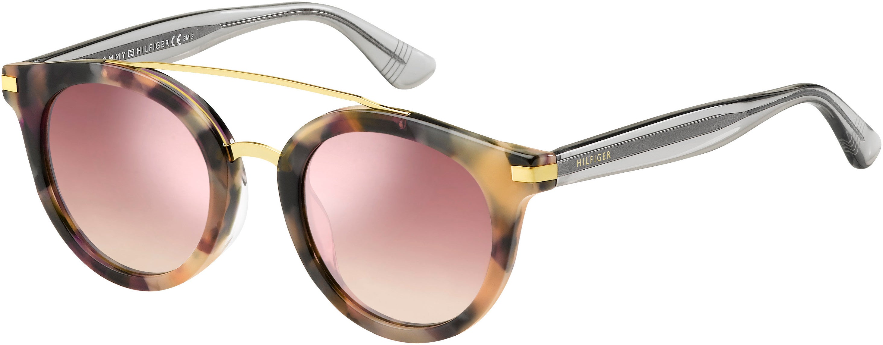 Tommy Hilfiger T. Hilfiger 1517/S Oval Modified Sunglasses 00T4-00T4  Havana Pink (2S Pink Flash Silver)