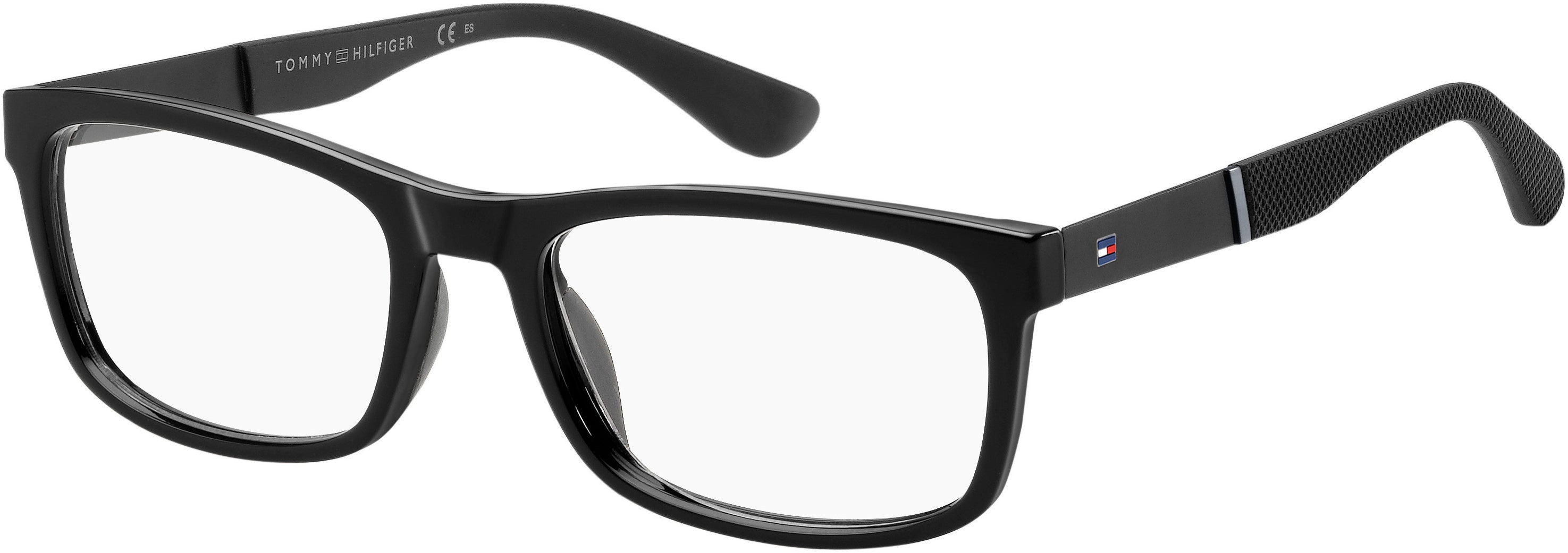 Tommy Hilfiger T. Hilfiger 1522 Rectangular Eyeglasses 0807-0807  Black (00 Demo Lens)
