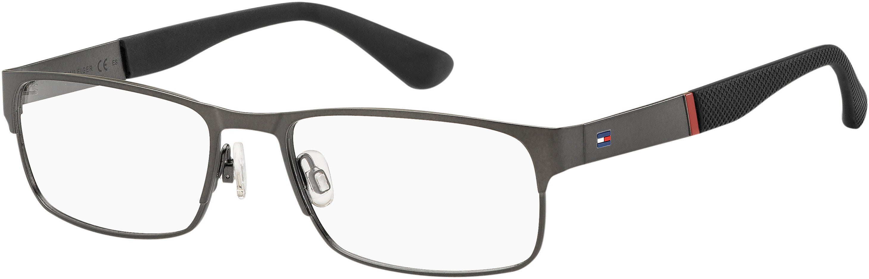 Tommy Hilfiger T. Hilfiger 1523 Rectangular Eyeglasses 0R80-0R80  Semi Matte Dark Ruthenium (00 Demo Lens)