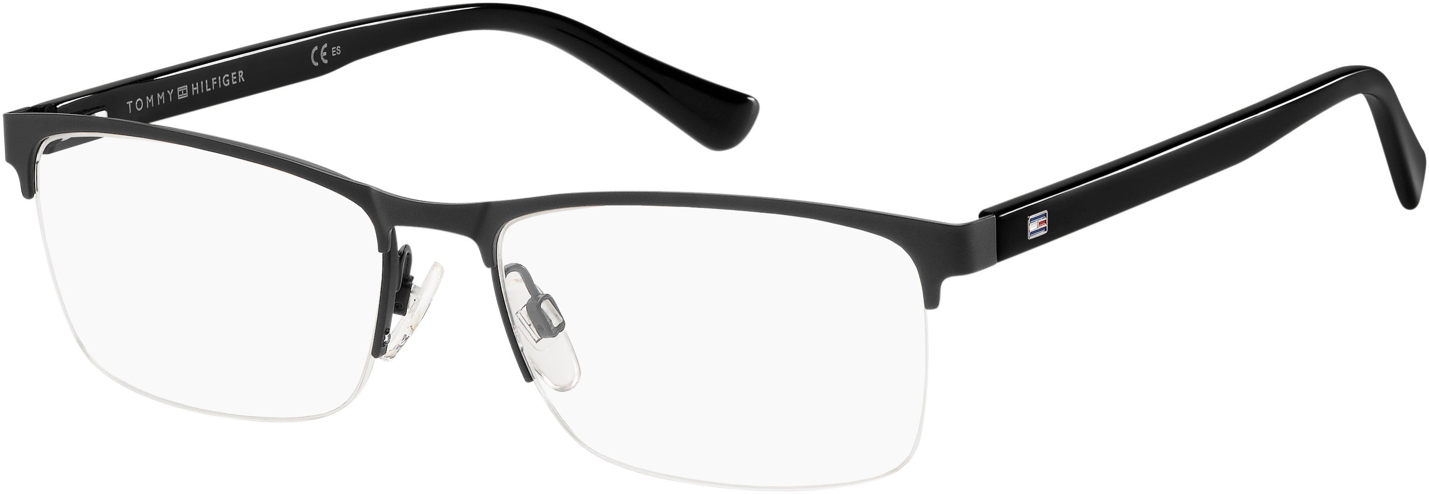 Tommy Hilfiger T. Hilfiger 1528 Rectangular Eyeglasses 0003-0003  Matte Black (00 Demo Lens)