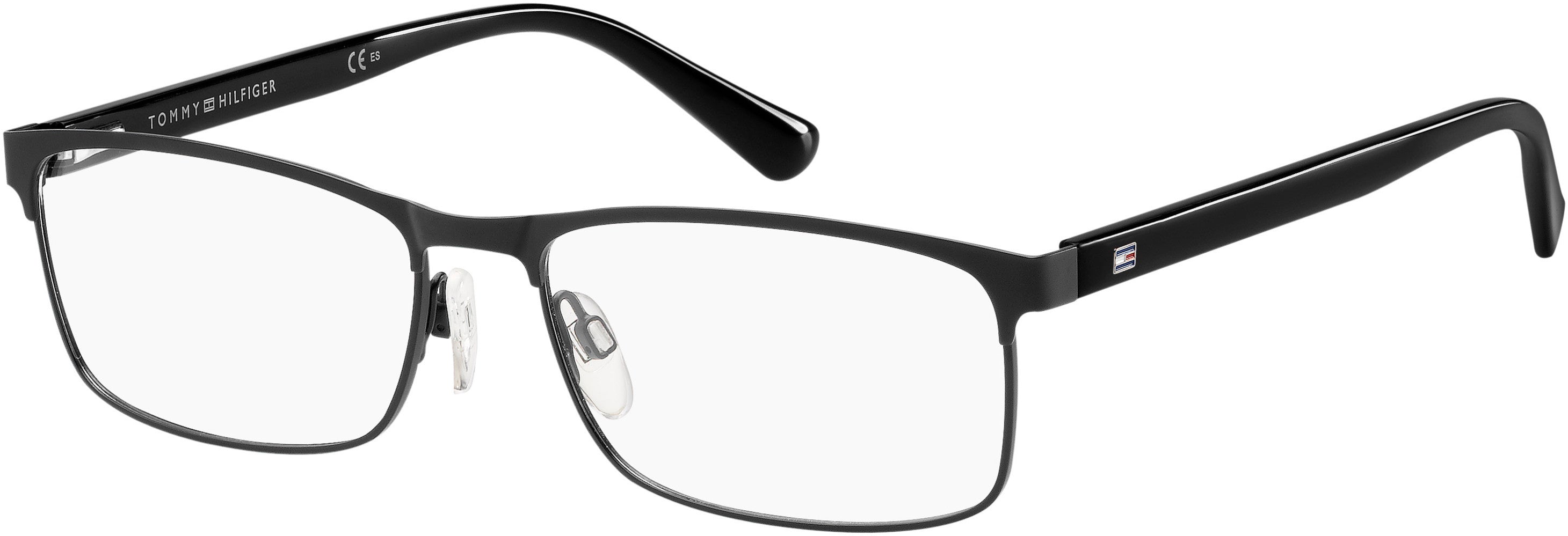 Tommy Hilfiger T. Hilfiger 1529 Rectangular Eyeglasses 0003-0003  Matte Black (00 Demo Lens)