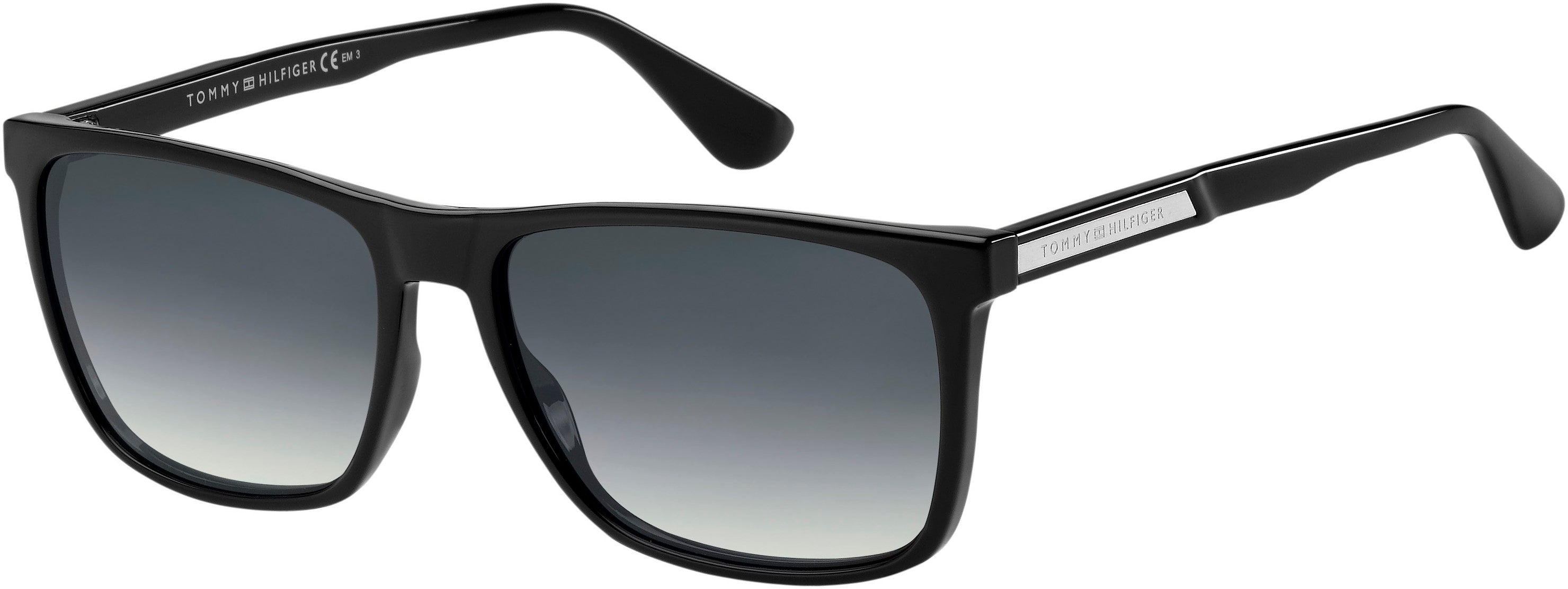 Tommy Hilfiger T. Hilfiger 1547/S Rectangular Sunglasses 0807-0807  Black (9O Dark Gray Gradient)