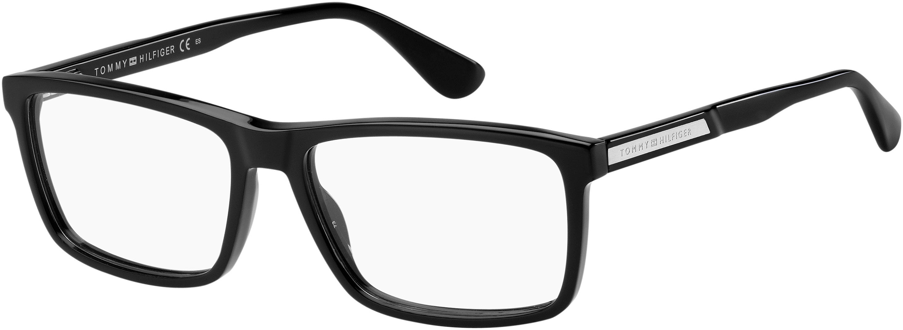 Tommy Hilfiger T. Hilfiger 1549 Rectangular Eyeglasses 0807-0807  Black (00 Demo Lens)