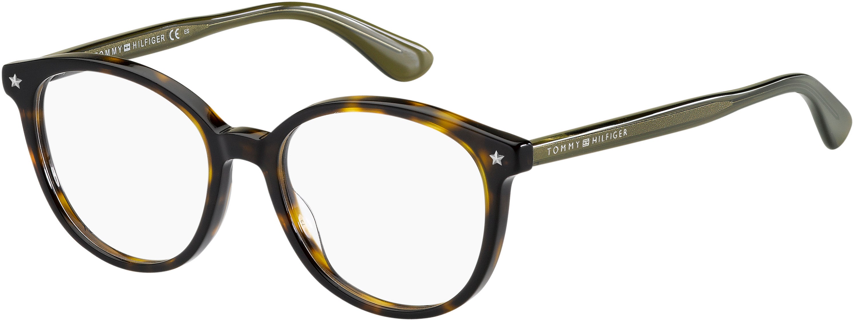 Tommy Hilfiger T. Hilfiger 1552 Oval Modified Eyeglasses 0086-0086  Dark Havana (00 Demo Lens)