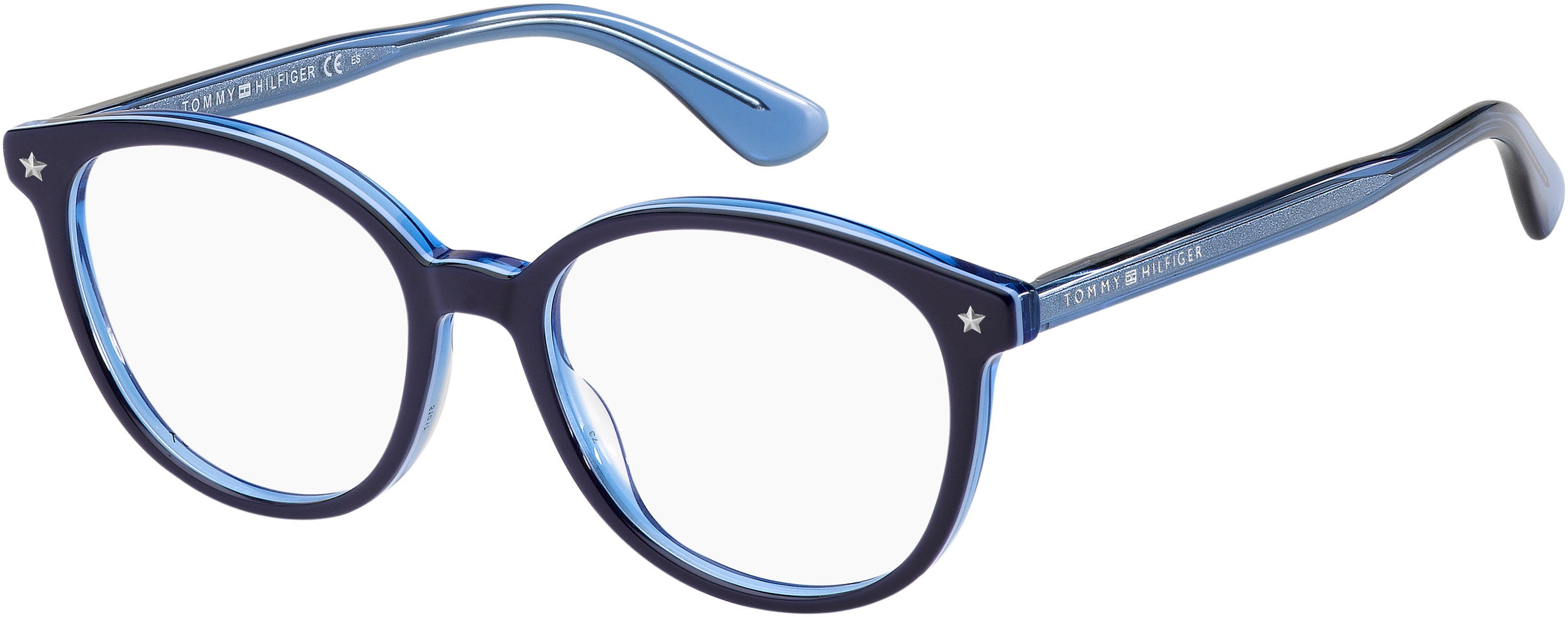 Tommy Hilfiger T. Hilfiger 1552 Oval Modified Eyeglasses 0ZX9-0ZX9  Blue Azure (00 Demo Lens)