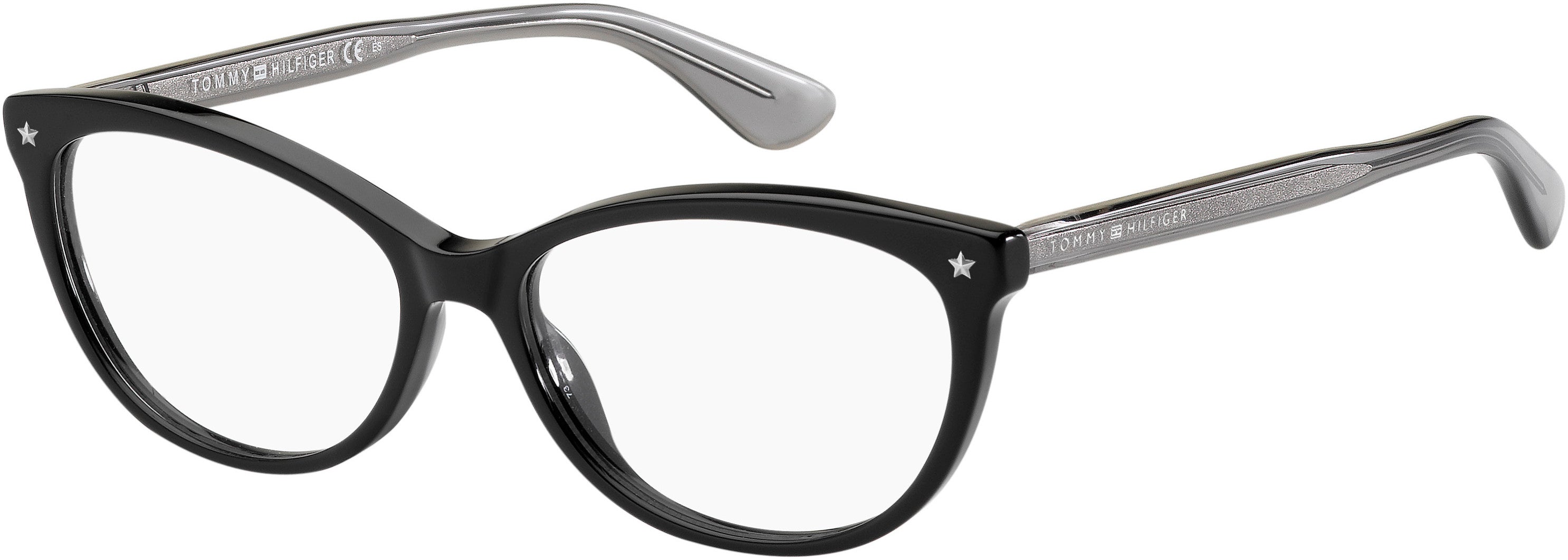 Tommy Hilfiger T. Hilfiger 1553 Cat Eye/butterfly Eyeglasses 0807-0807  Black (00 Demo Lens)