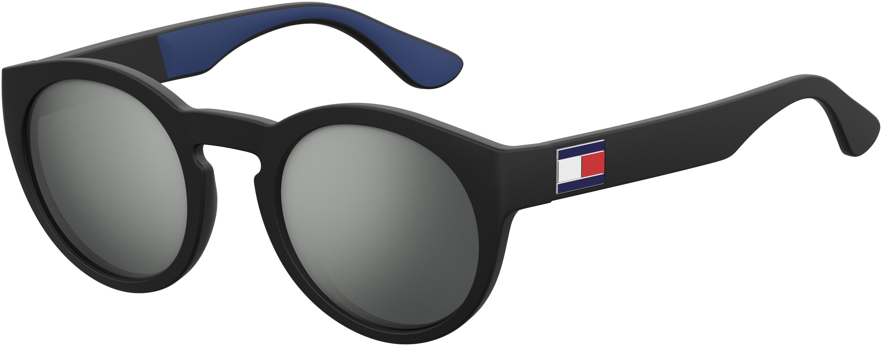 Tommy Hilfiger T. Hilfiger 1555/S Tea Cup Sunglasses 0D51-0D51  Black Blue (T4 Silver Mirror)