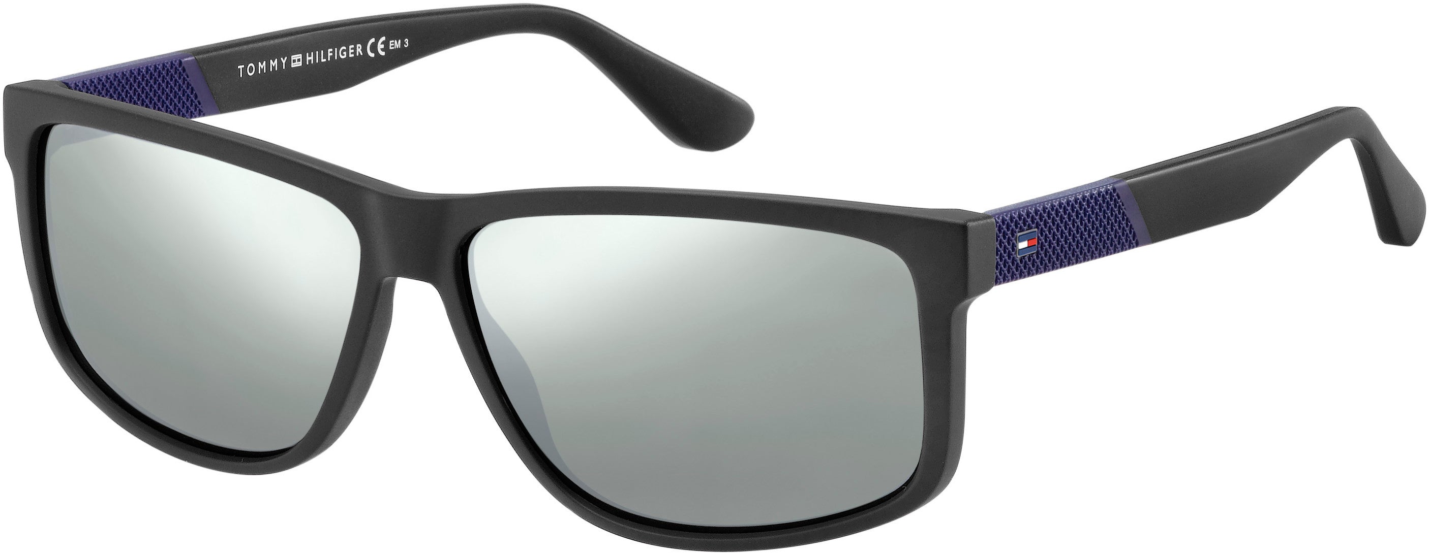 Tommy Hilfiger T. Hilfiger 1560/S Rectangular Sunglasses 0003-0003  Matte Black (T4 Silver Mirror)