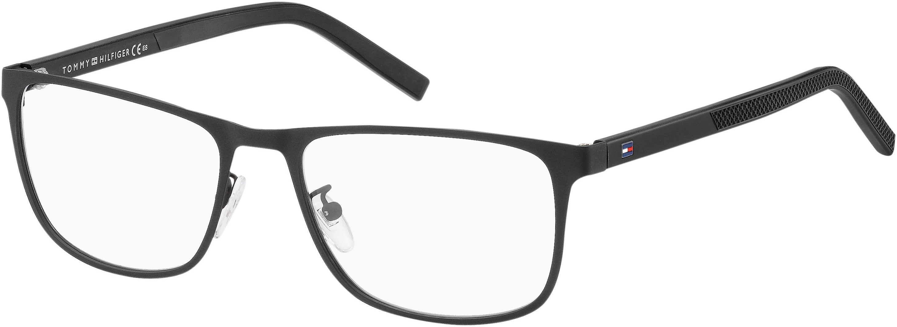 Tommy Hilfiger T. Hilfiger 1576/F Rectangular Eyeglasses 0003-0003  Matte Black (00 Demo Lens)
