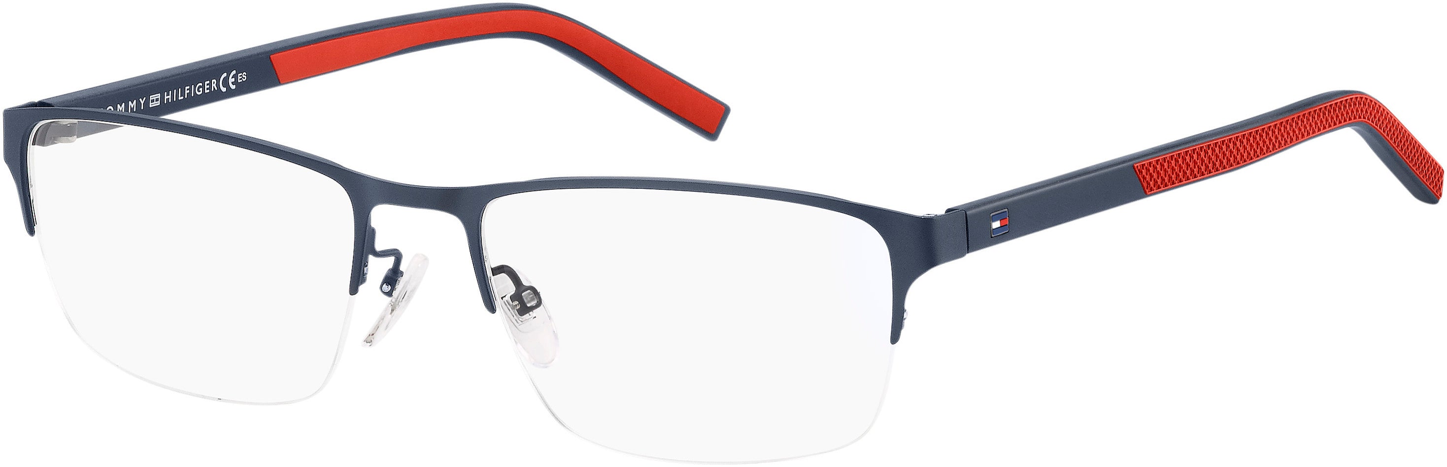 Tommy Hilfiger T. Hilfiger 1577/F Rectangular Eyeglasses 0FLL-0FLL  Matte Blue (00 Demo Lens)