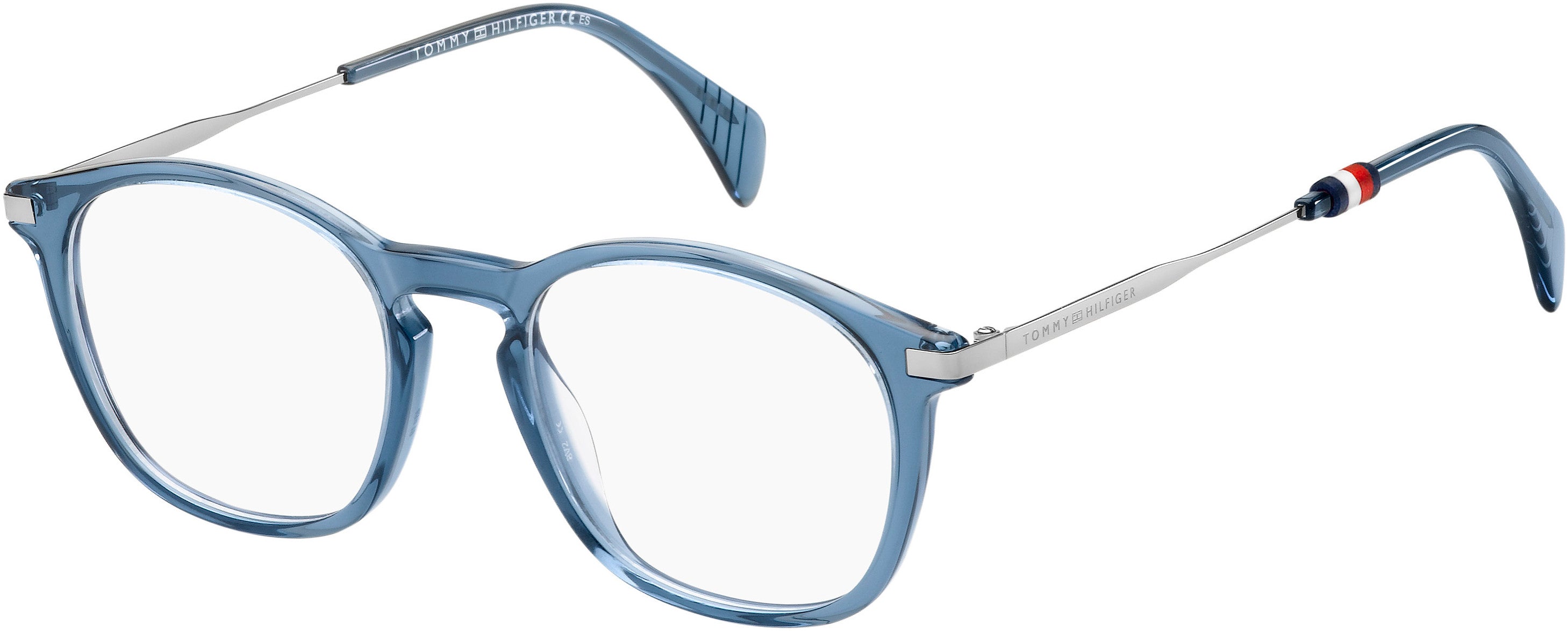 Tommy Hilfiger T. Hilfiger 1584 Oval Modified Eyeglasses 0GEG-0GEG  Transparent Blue Transparent Blue (00 Demo Lens)