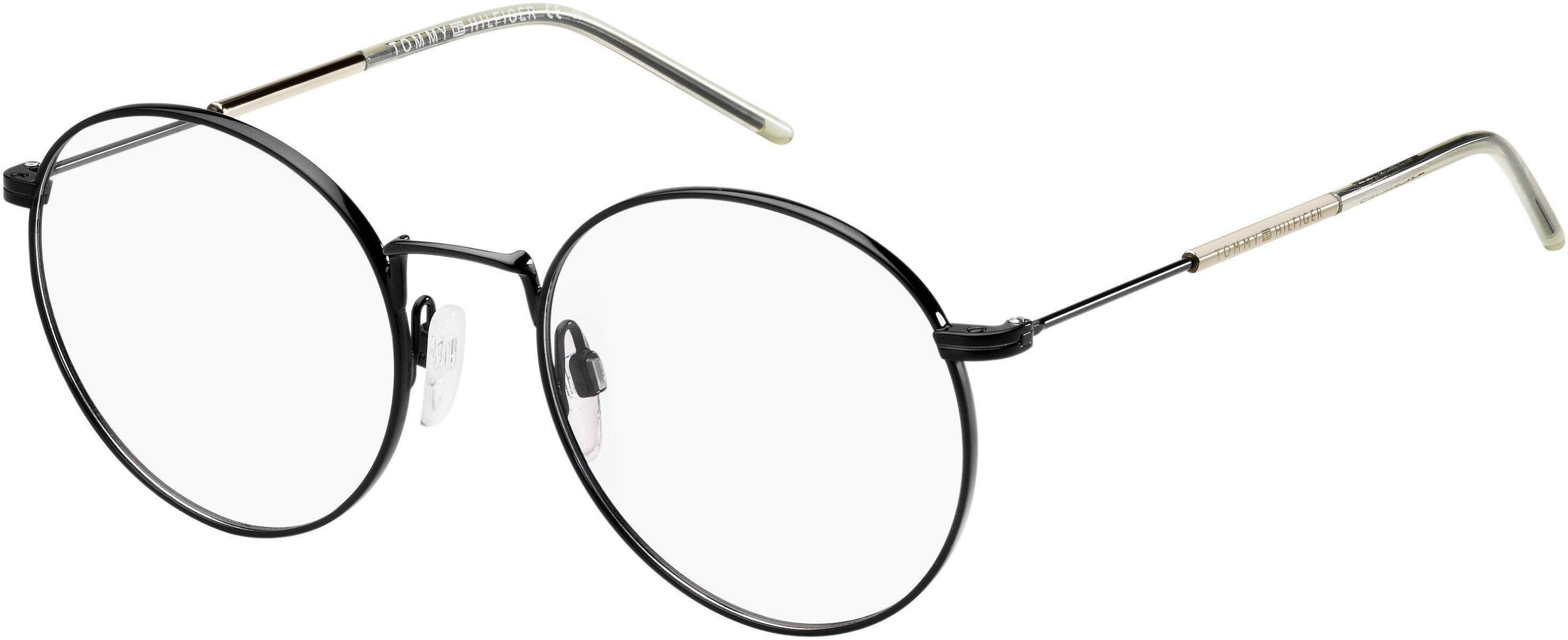 Tommy Hilfiger T. Hilfiger 1586 Oval Modified Eyeglasses 0807-0807  Black (00 Demo Lens)