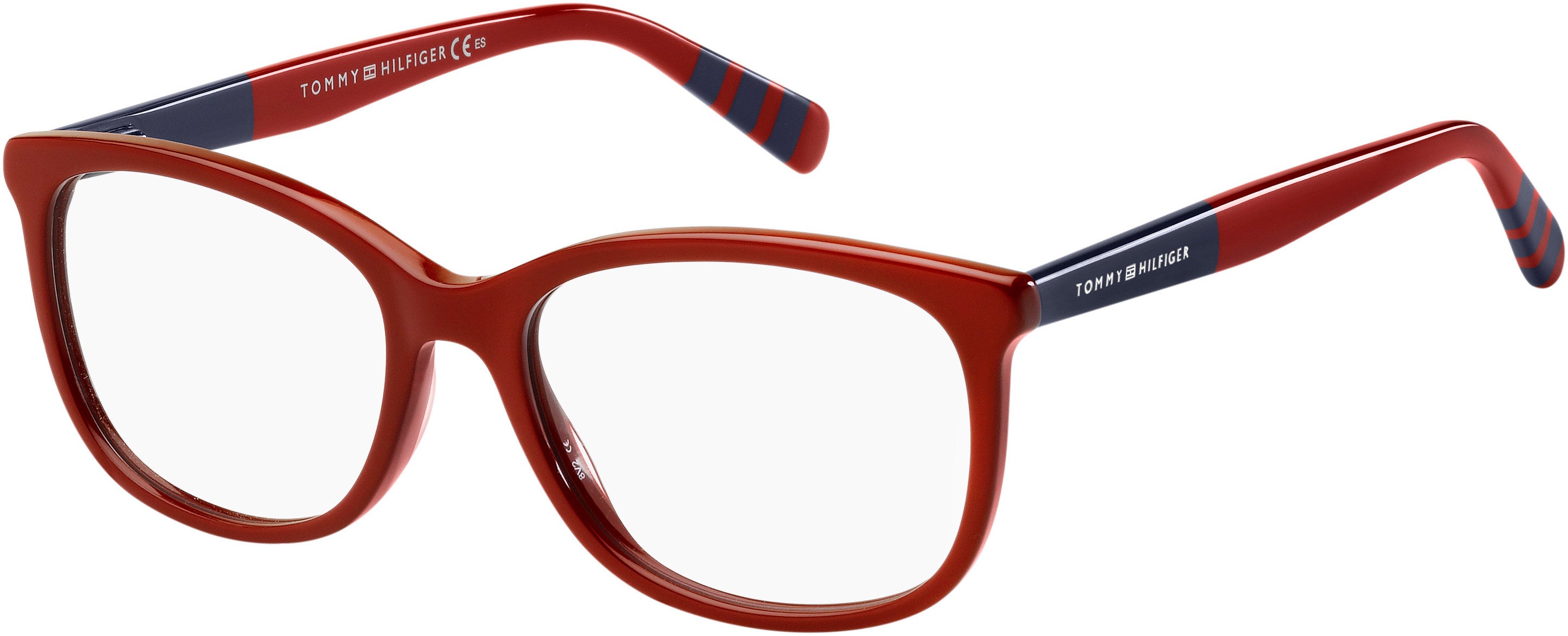 Tommy Hilfiger T. Hilfiger 1588 Rectangular Eyeglasses 0C9A-0C9A  Red (00 Demo Lens)