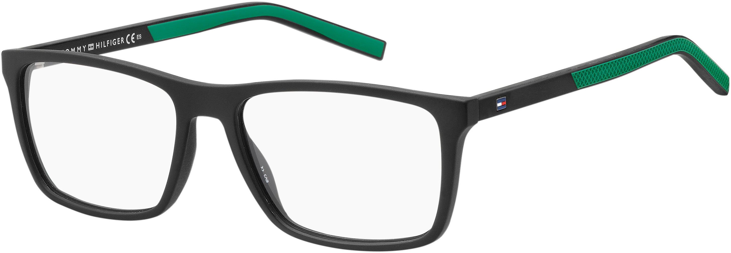 Tommy Hilfiger T. Hilfiger 1592 Rectangular Eyeglasses 0003-0003  Matte Black (00 Demo Lens)