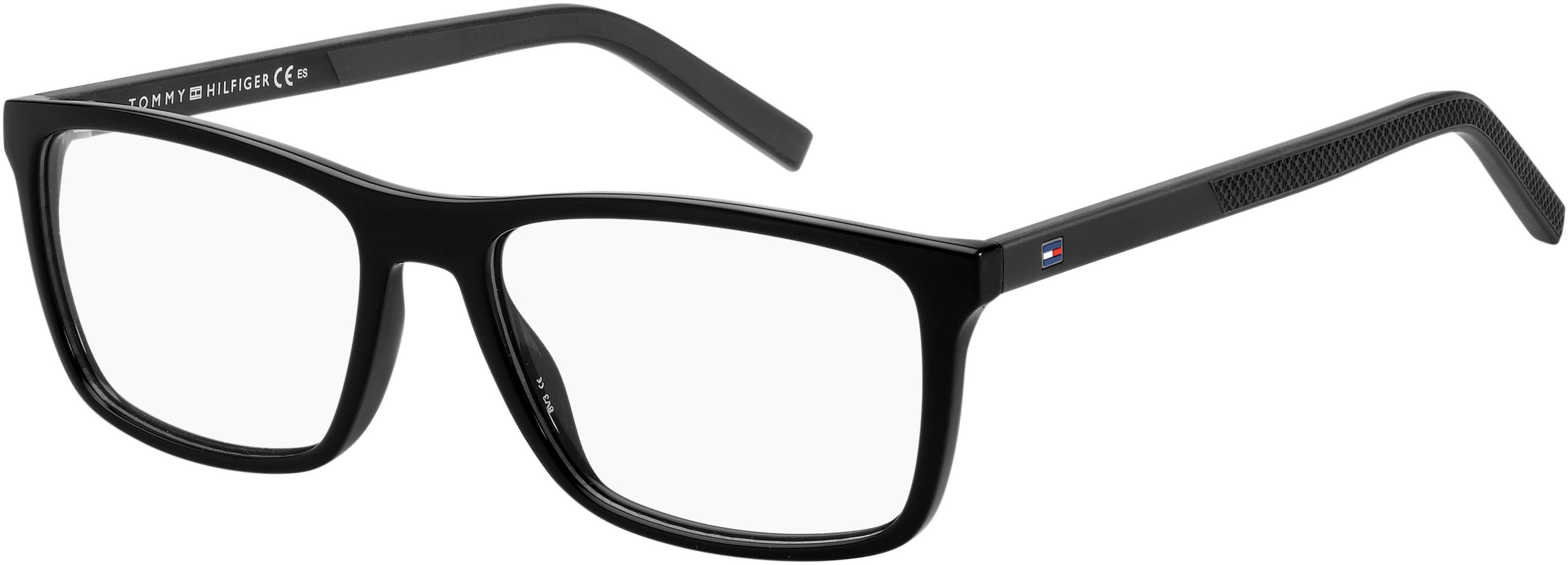 Tommy Hilfiger T. Hilfiger 1592 Rectangular Eyeglasses 0807-0807  Black (00 Demo Lens)