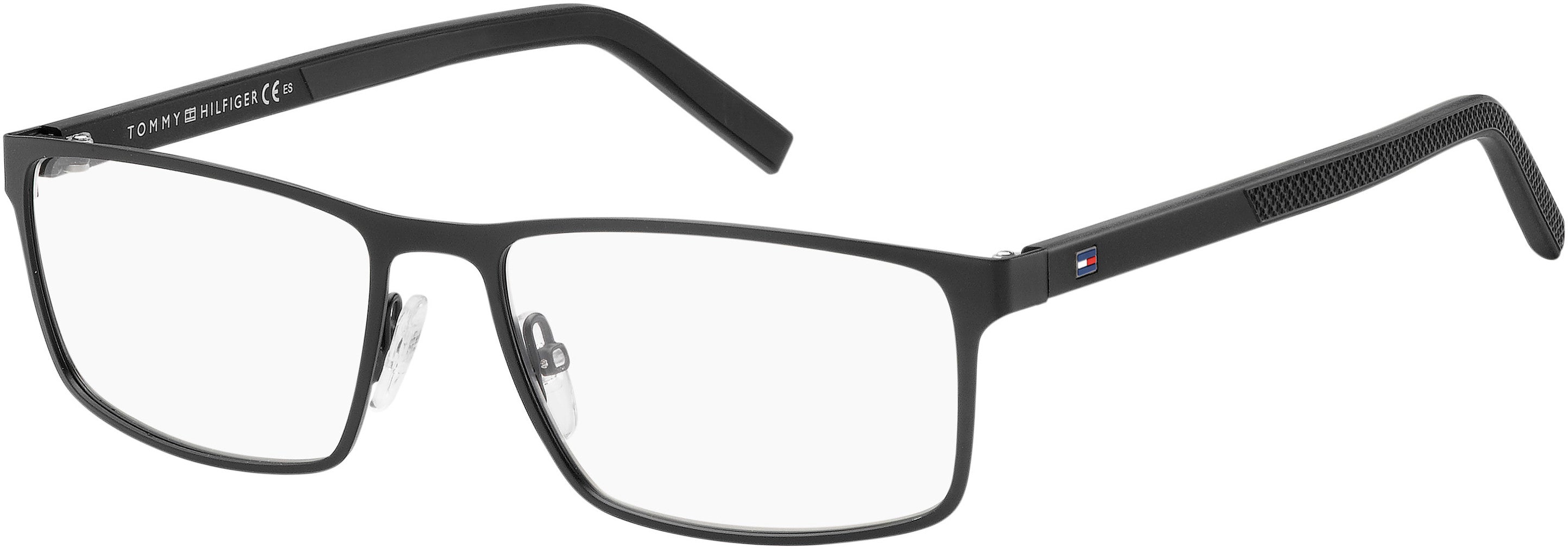 Tommy Hilfiger T. Hilfiger 1593 Rectangular Eyeglasses 0003-0003  Matte Black (00 Demo Lens)