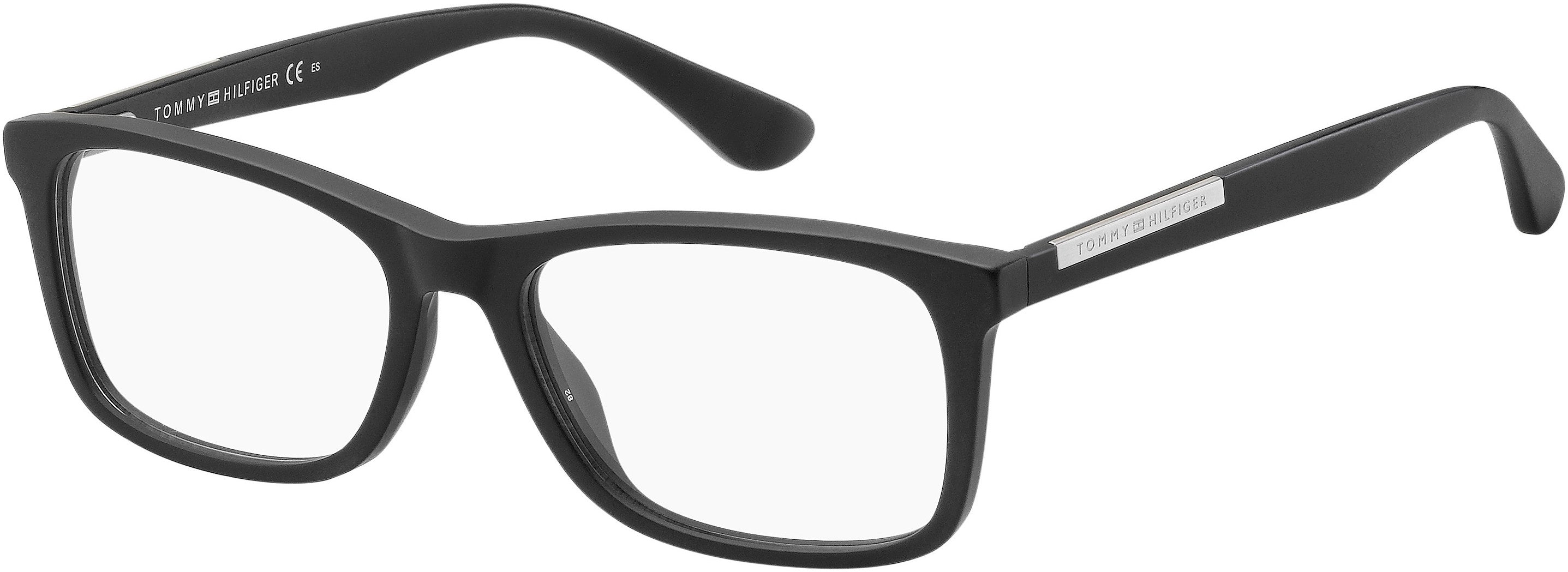 Tommy Hilfiger T. Hilfiger 1595 Rectangular Eyeglasses 0807-0807  Black (00 Demo Lens)