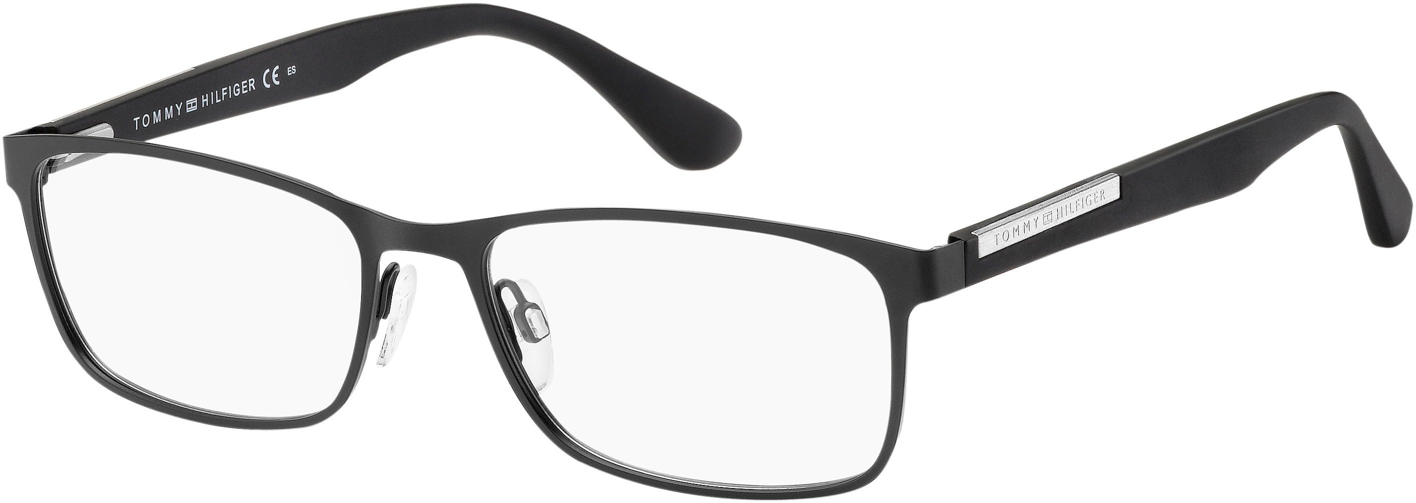 Tommy Hilfiger T. Hilfiger 1596 Rectangular Eyeglasses 0003-0003  Matte Black (00 Demo Lens)