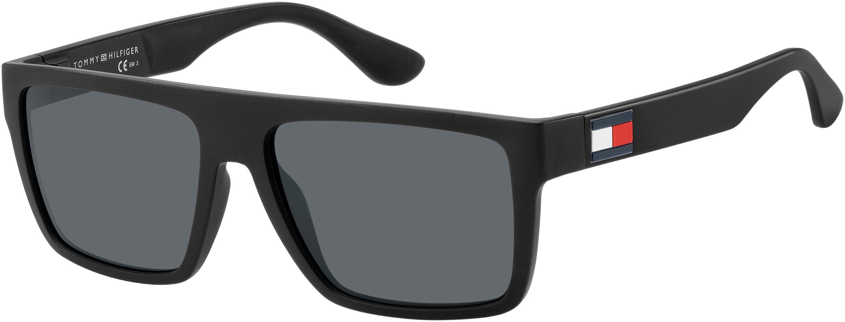 Tommy Hilfiger T. Hilfiger 1605/S Rectangular Sunglasses 0003-0003  Matte Black (IR Gray)