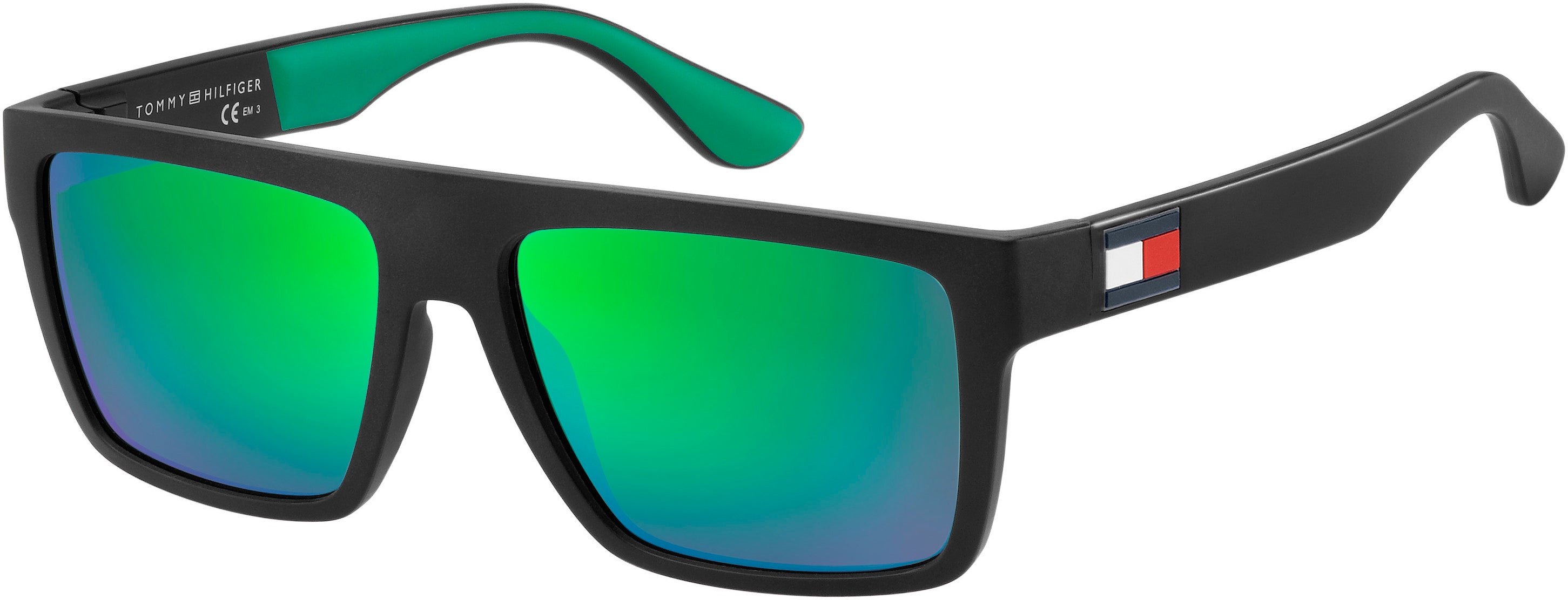 Tommy Hilfiger T. Hilfiger 1605/S Rectangular Sunglasses 03OL-03OL  Bkall Green (Z9 Green Multi Pz)