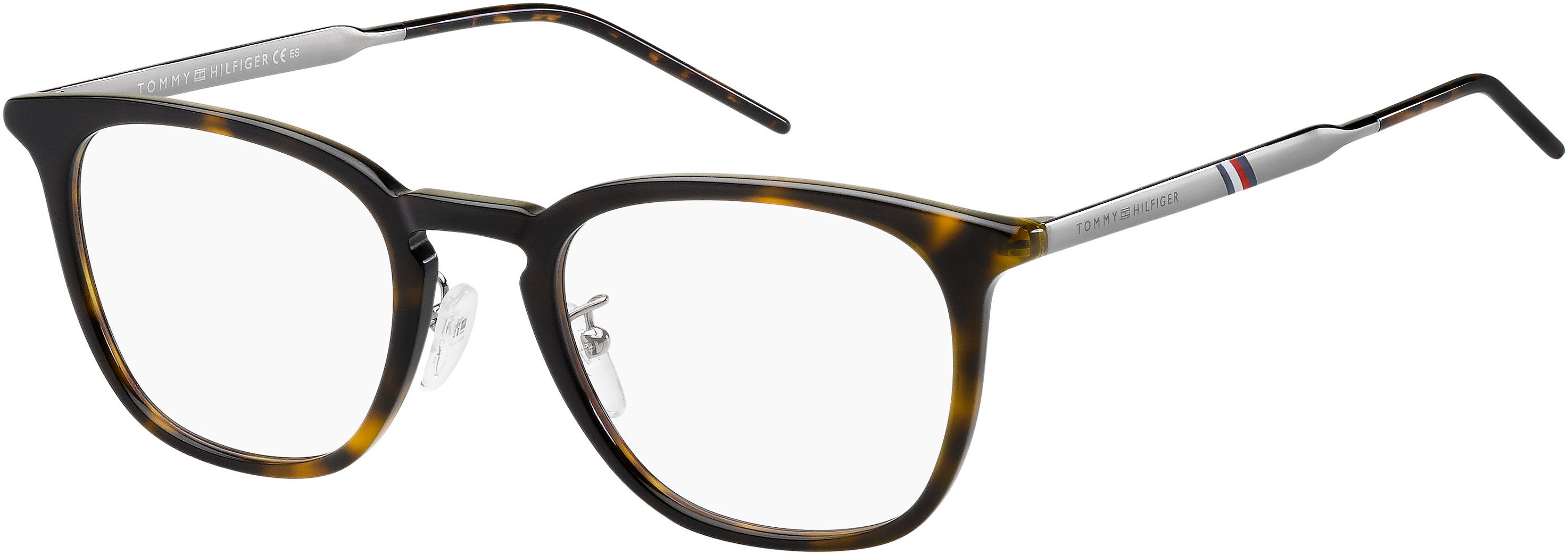 Tommy Hilfiger T. Hilfiger 1623/G Rectangular Eyeglasses 0086-0086  Dark Havana (00 Demo Lens)