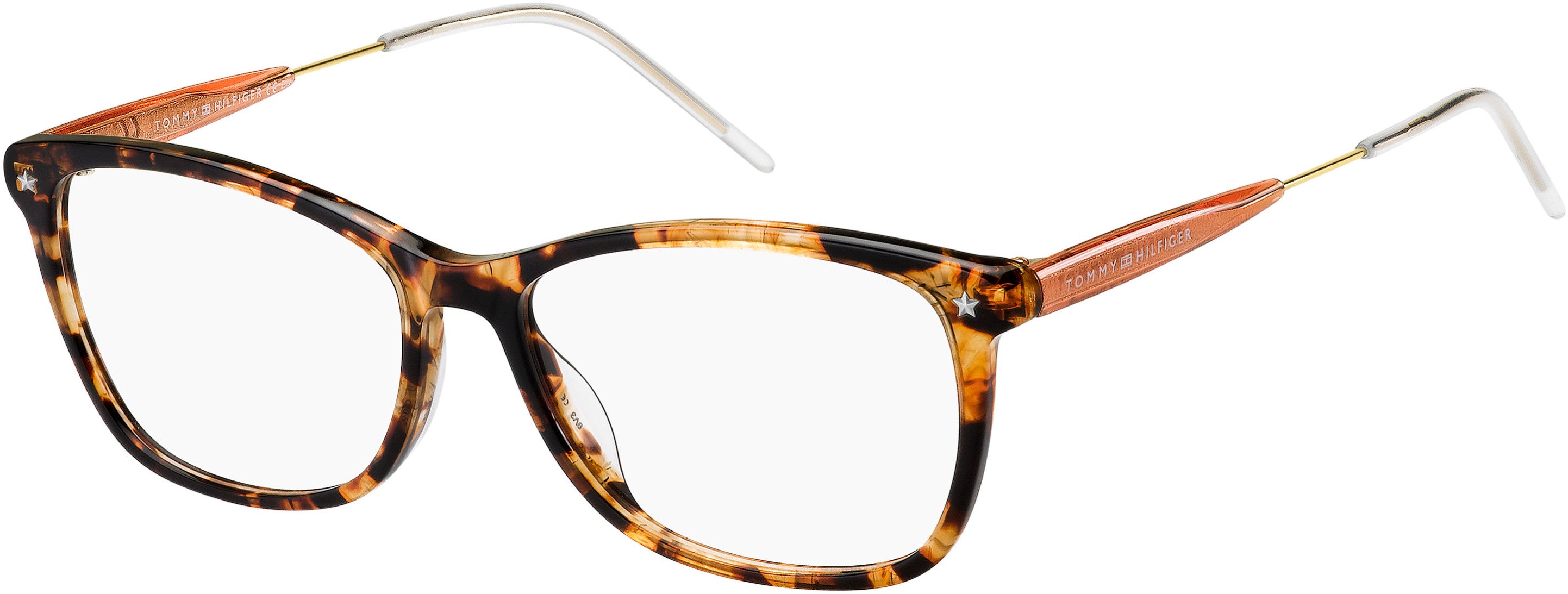 Tommy Hilfiger T. Hilfiger 1633 Rectangular Eyeglasses 0086-0086  Dark Havana (00 Demo Lens)