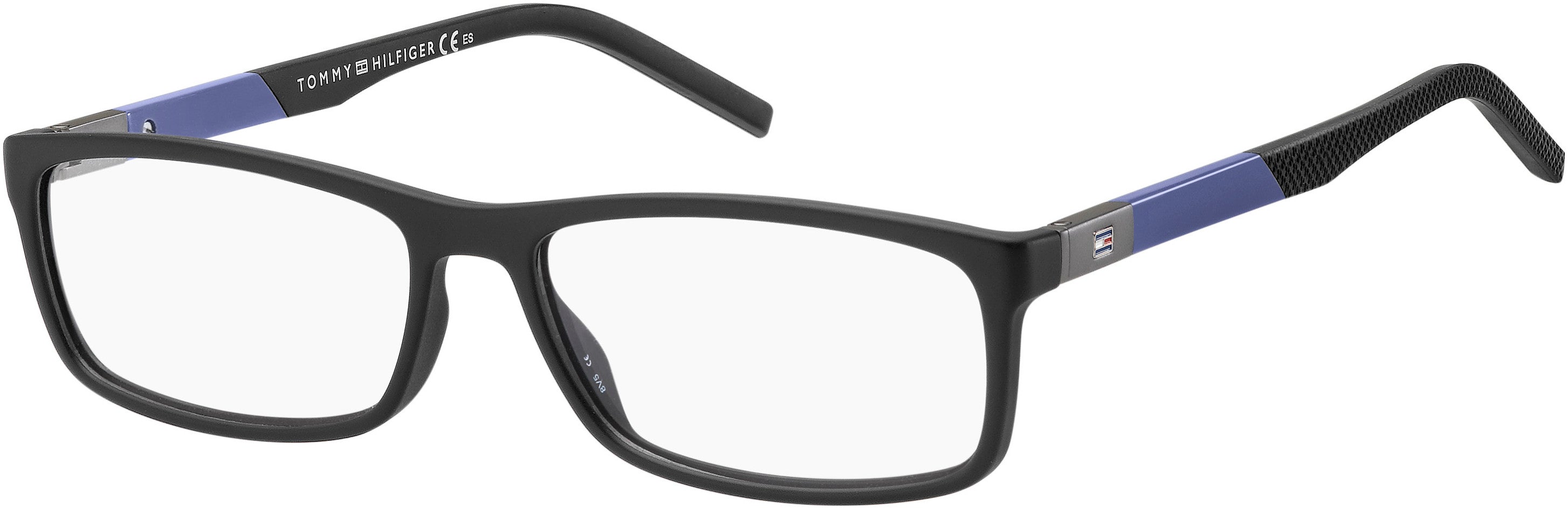 Tommy Hilfiger T. Hilfiger 1639 Rectangular Sunglasses 0003-0003  Matte Black (00 Demo Lens)