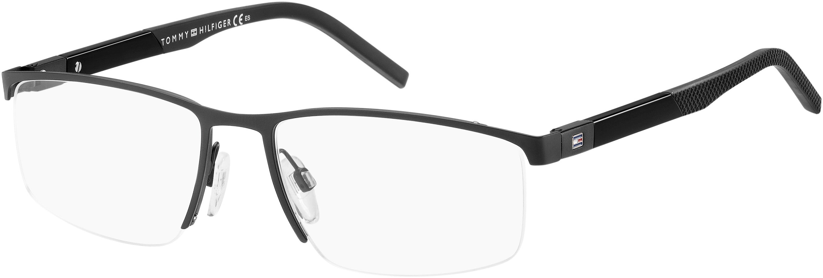 Tommy Hilfiger T. Hilfiger 1640 Rectangular Eyeglasses 0003-0003  Matte Black (00 Demo Lens)