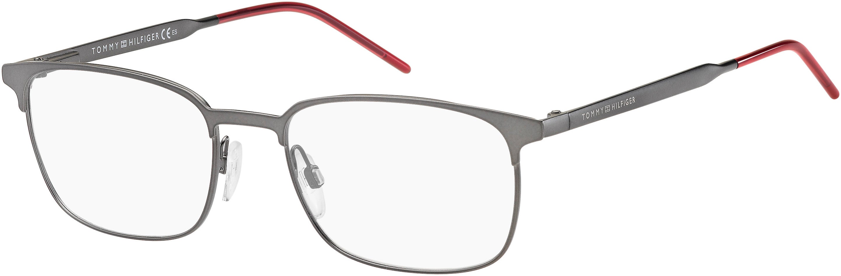 Tommy Hilfiger T. Hilfiger 1643 Rectangular Eyeglasses 0R80-0R80  Semi Matte Dark Ruthenium (00 Demo Lens)