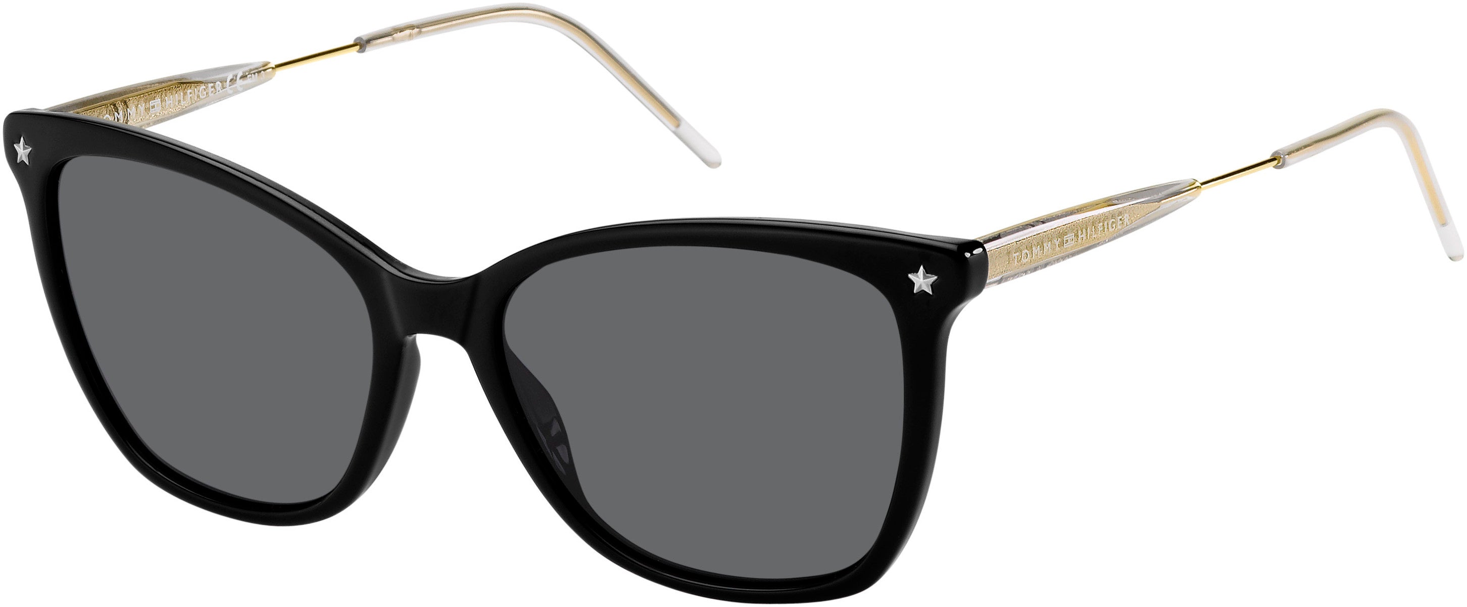 Tommy Hilfiger T. Hilfiger 1647/S Cat Eye/butterfly Sunglasses 0807-0807  Black (IR Gray)