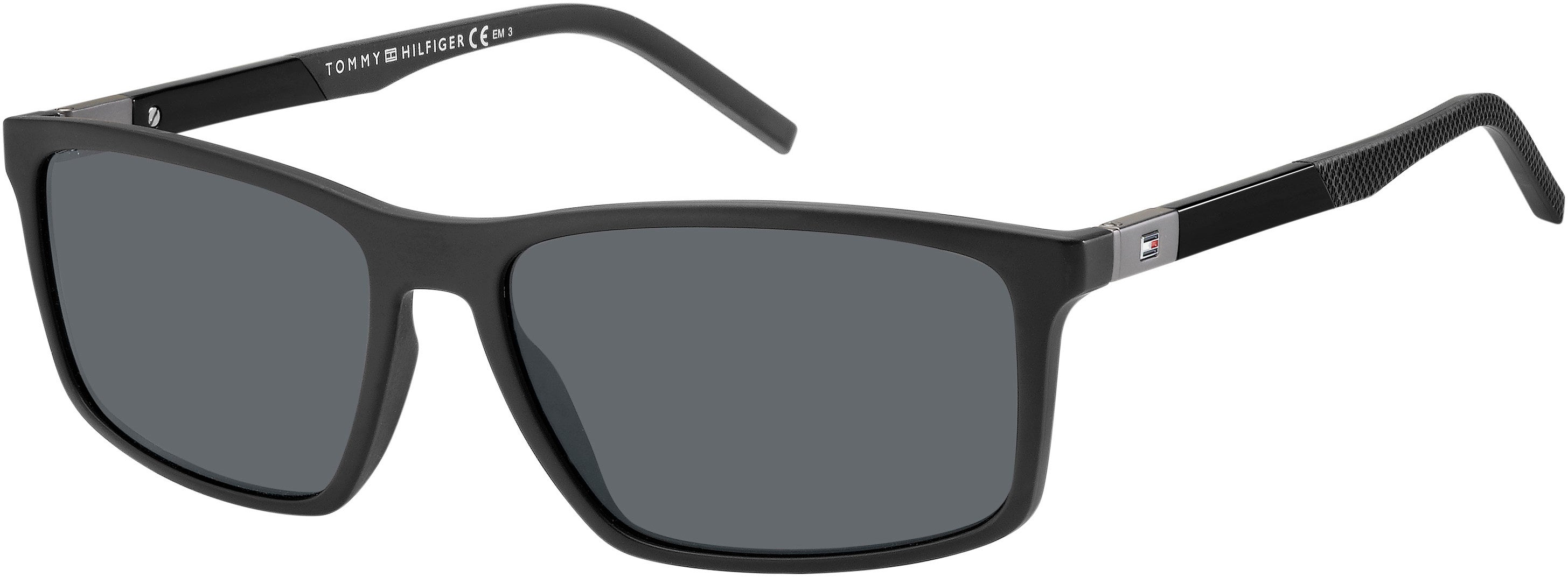 Tommy Hilfiger T. Hilfiger 1650/S Rectangular Sunglasses 0807-0807  Black (IR Gray)