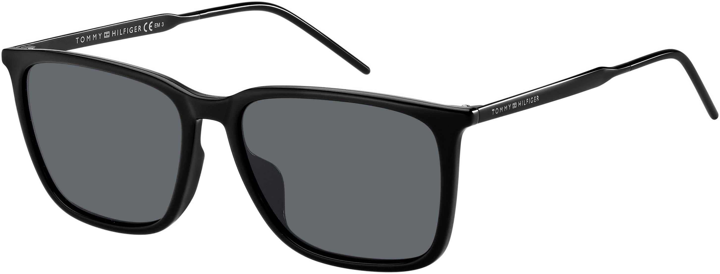 Tommy Hilfiger T. Hilfiger 1652/G/S Rectangular Sunglasses 0807-0807  Black (IR Gray)
