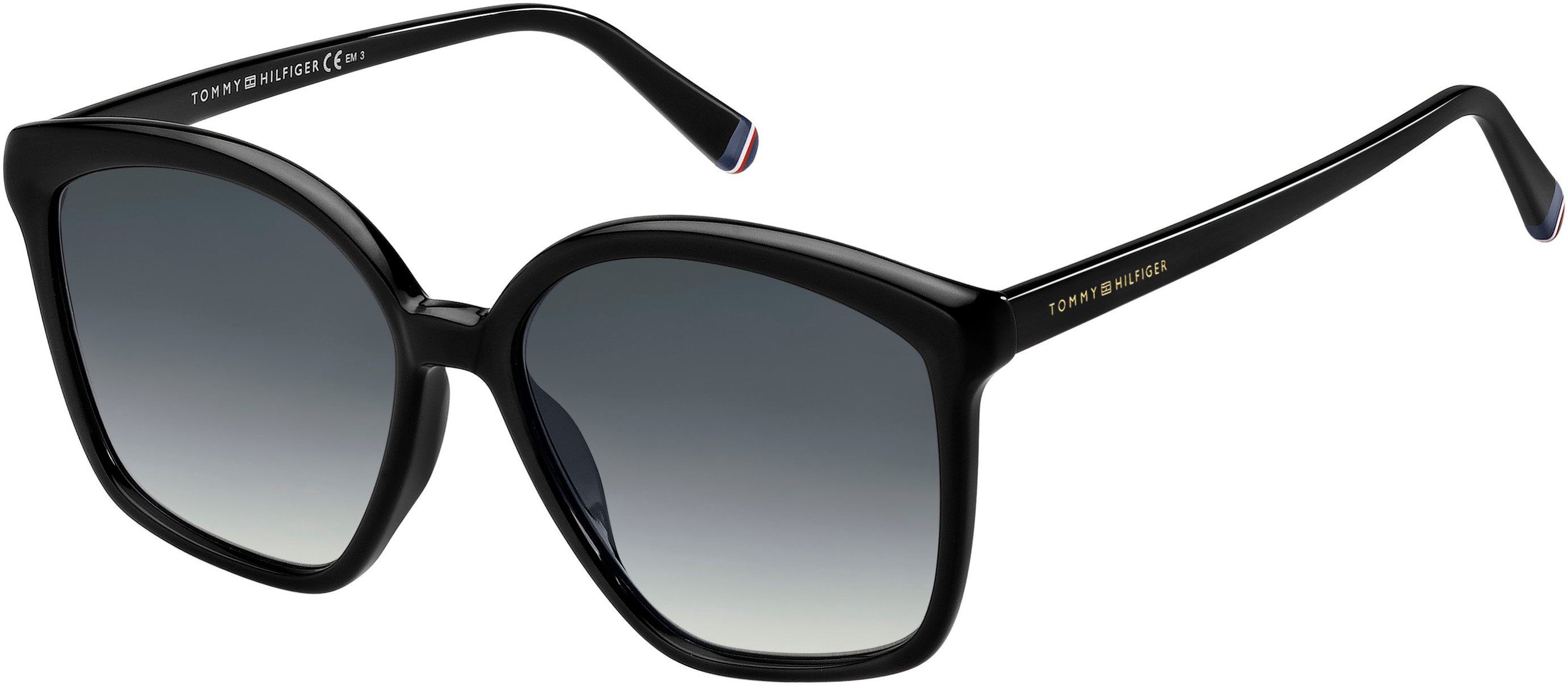 Tommy Hilfiger T. Hilfiger 1669/S Rectangular Sunglasses 0807-0807  Black (9O Dark Gray Gradient)