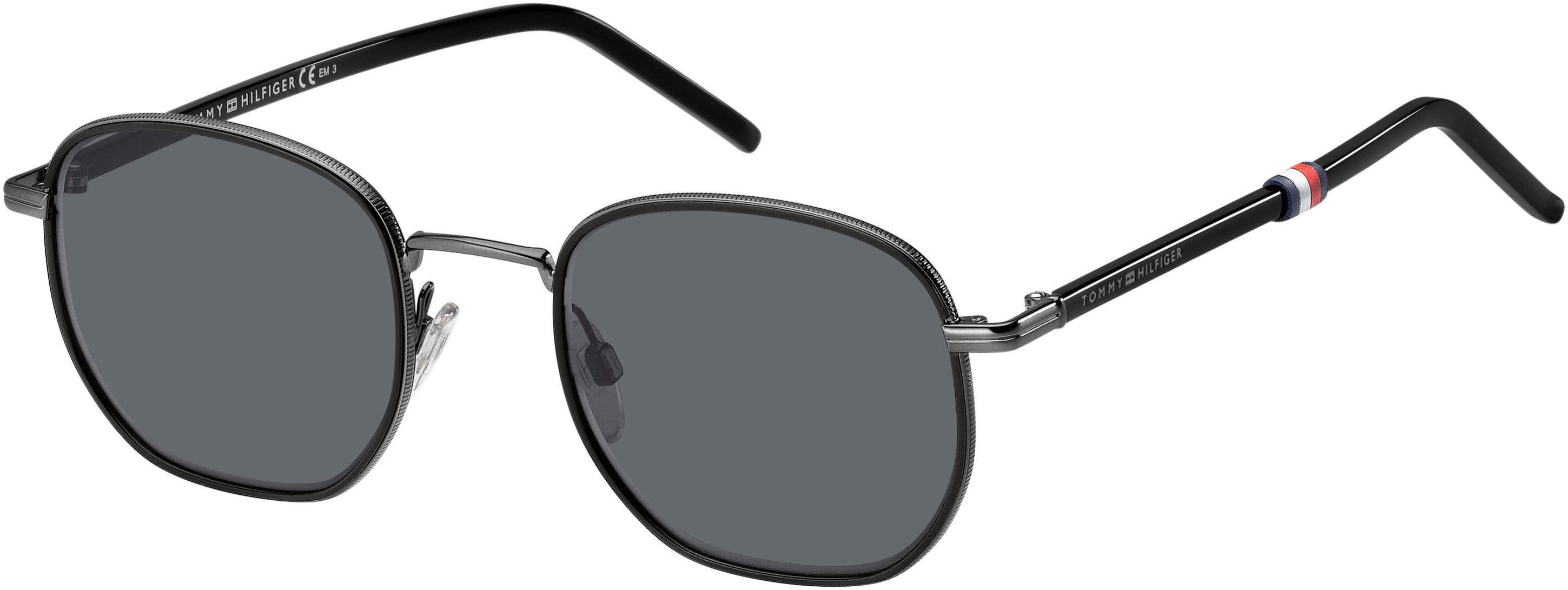 Tommy Hilfiger T. Hilfiger 1672/S Rectangular Sunglasses 0V81-0V81  Dark Ruthenium Black (IR Gray)