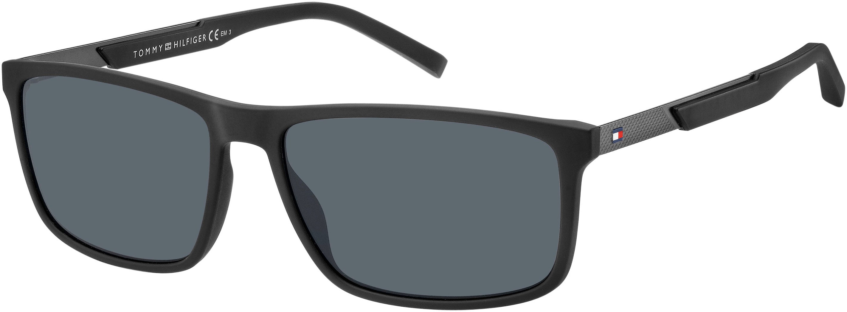 Tommy Hilfiger T. Hilfiger 1675/S Rectangular Sunglasses 0003-0003  Matte Black (IR Gray)