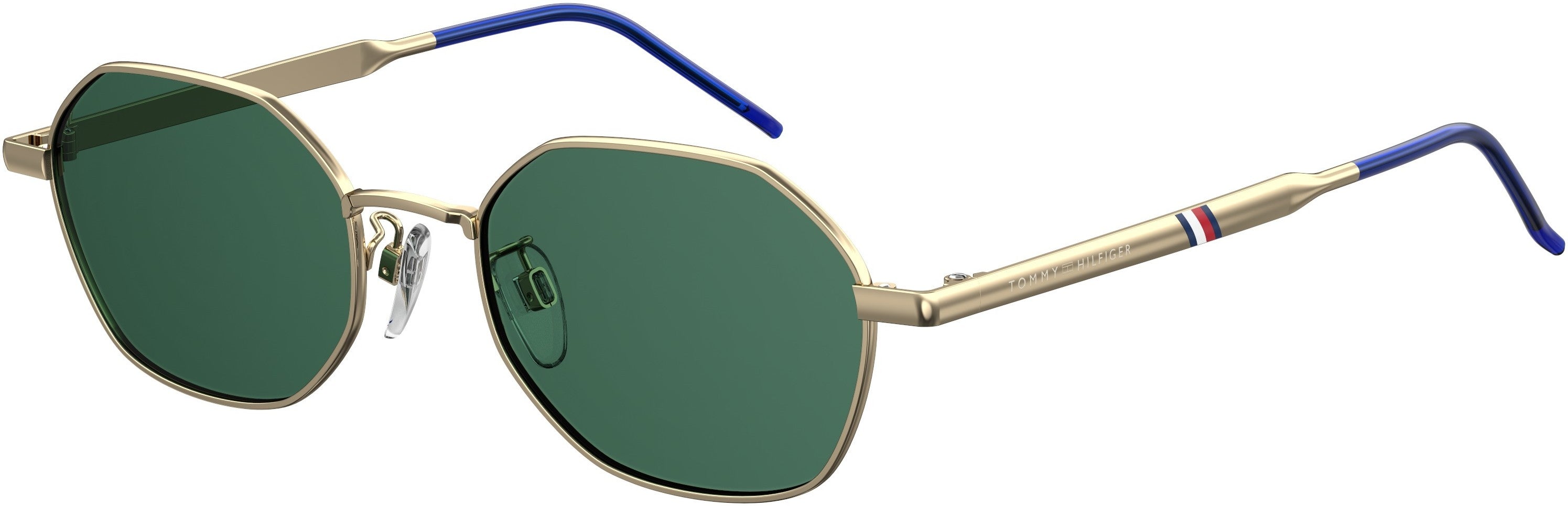 Tommy Hilfiger T. Hilfiger 1677/G/S Rectangular Sunglasses 0J5G-0J5G  Gold (QT Green)