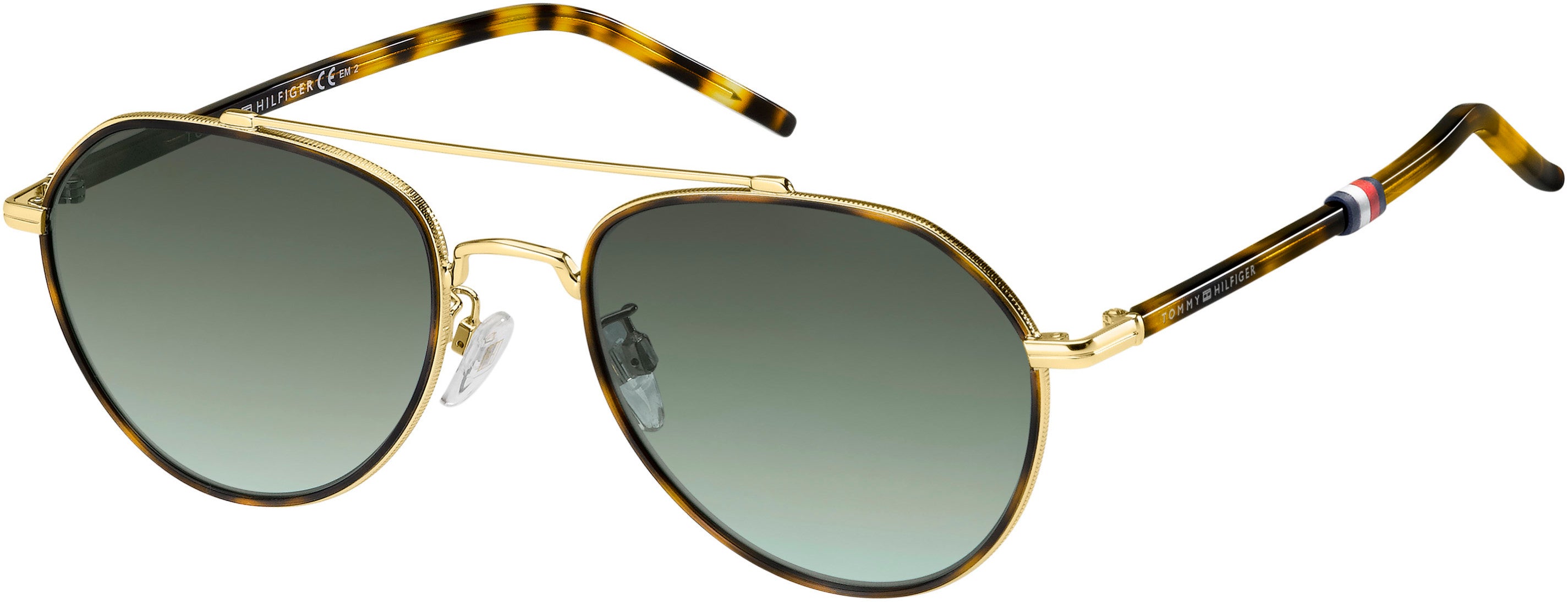 Tommy Hilfiger T. Hilfiger 1678/F/S Aviator Sunglasses 0J5G-0J5G  Gold (EQ Green Shaded Aqua)