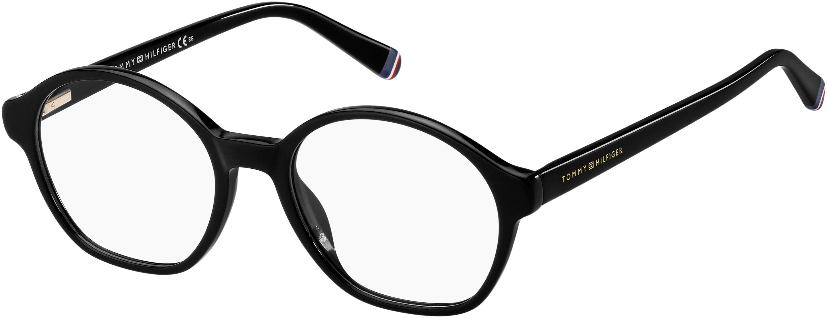Tommy Hilfiger T. Hilfiger 1683 Oval Modified Eyeglasses 0807-0807  Black (00 Demo Lens)