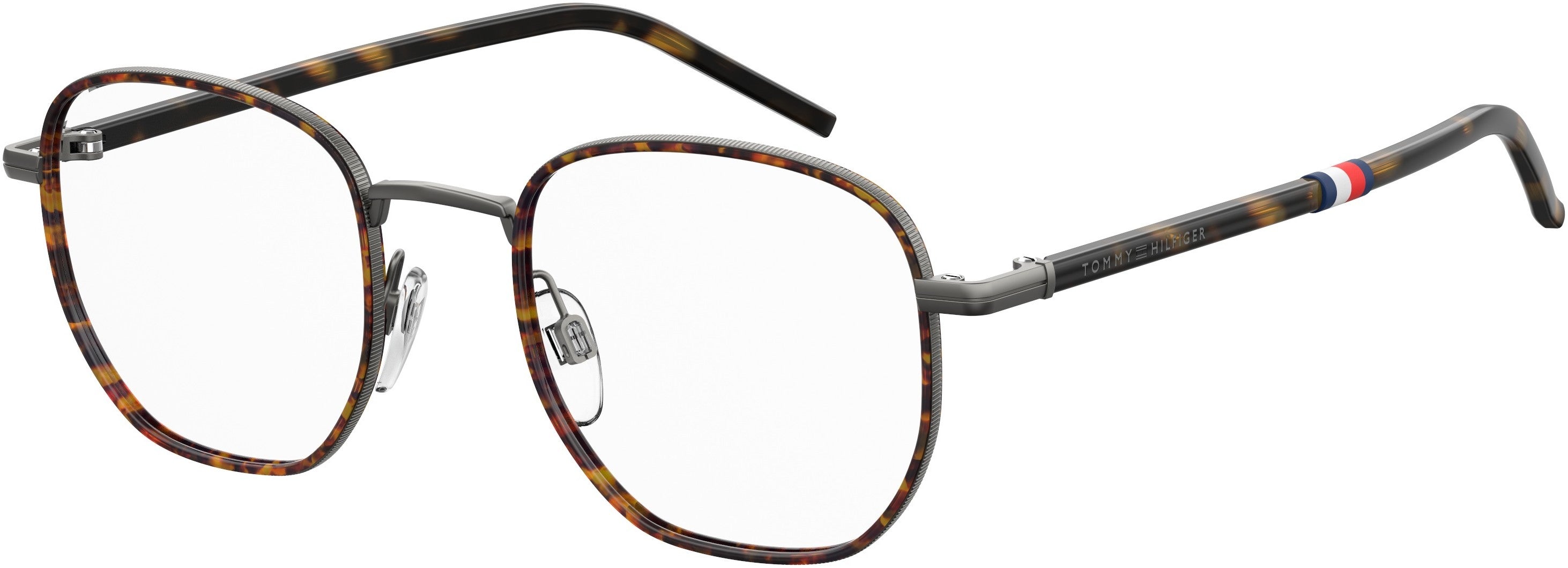 Tommy Hilfiger T. Hilfiger 1686 Rectangular Eyeglasses 0R80-0R80  Semi Matte Dark Ruthenium (00 Demo Lens)