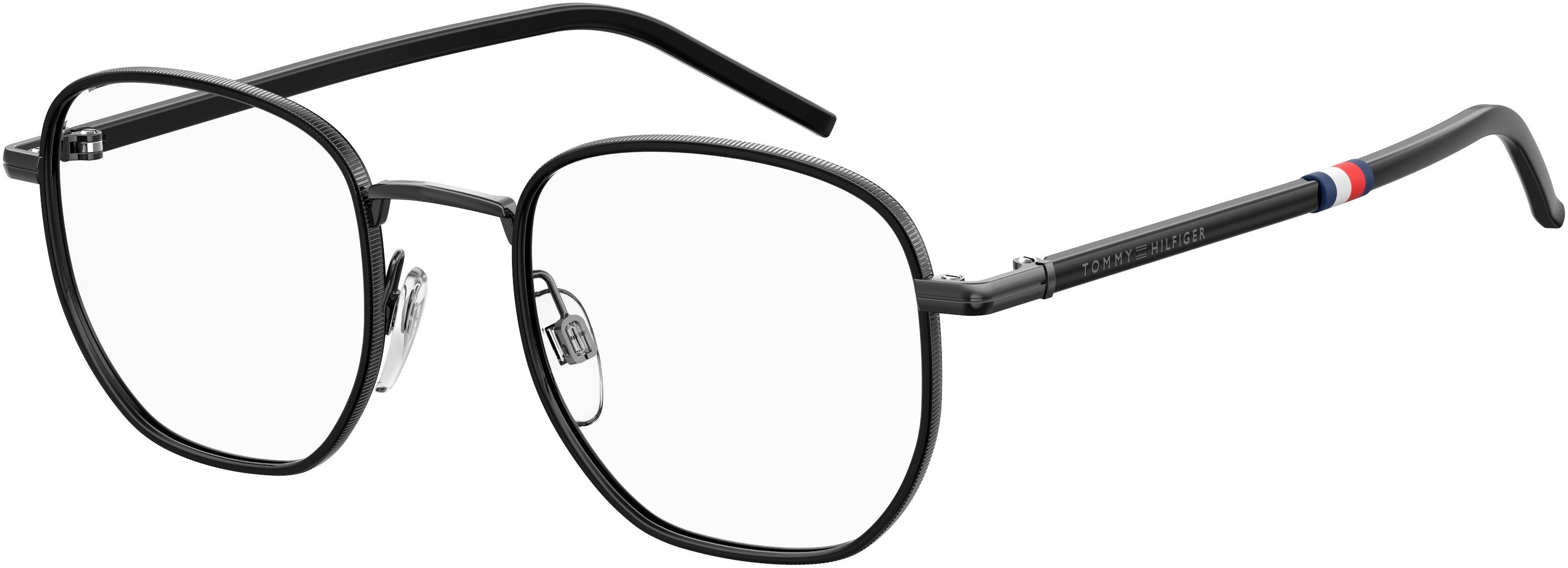 Tommy Hilfiger T. Hilfiger 1686 Rectangular Eyeglasses 0V81-0V81  Dark Ruthenium Black (00 Demo Lens)