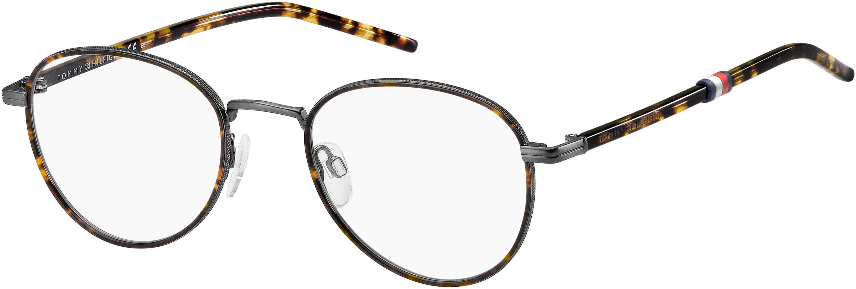 Tommy Hilfiger T. Hilfiger 1687 Tea Cup Eyeglasses 0R80-0R80  Semi Matte Dark Ruthenium (00 Demo Lens)