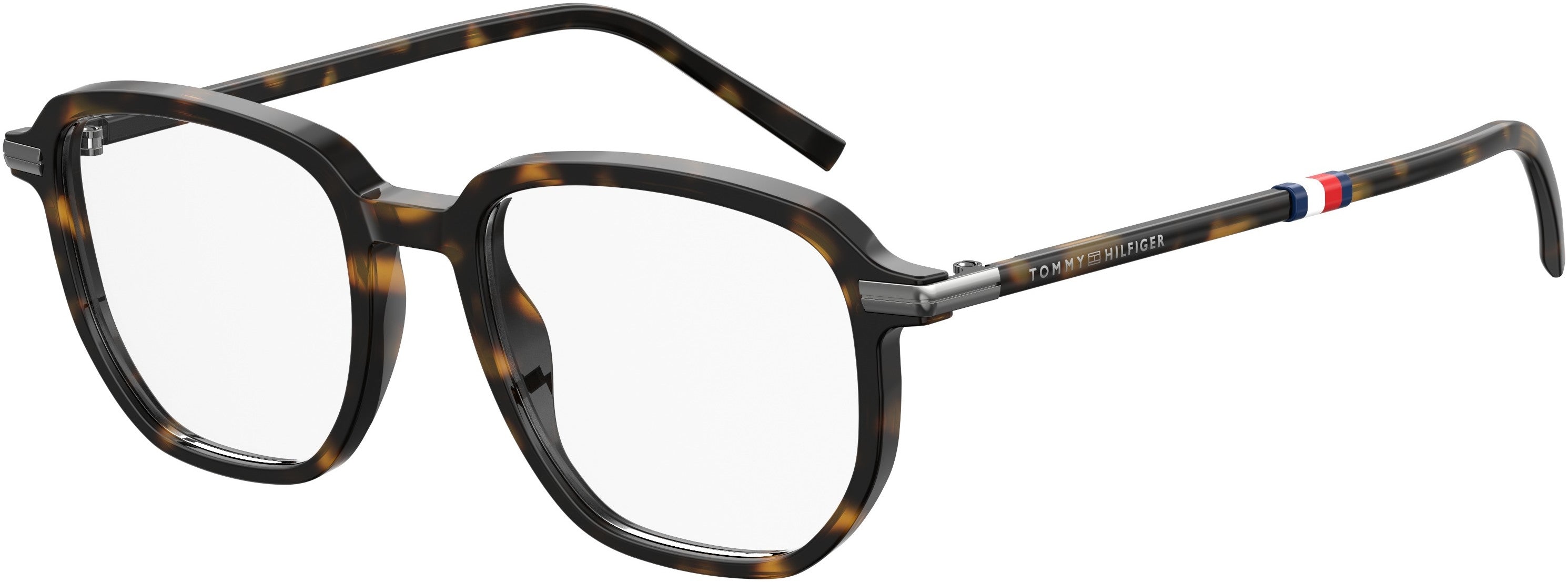 Tommy Hilfiger T. Hilfiger 1689 Rectangular Eyeglasses 0086-0086  Dark Havana (00 Demo Lens)