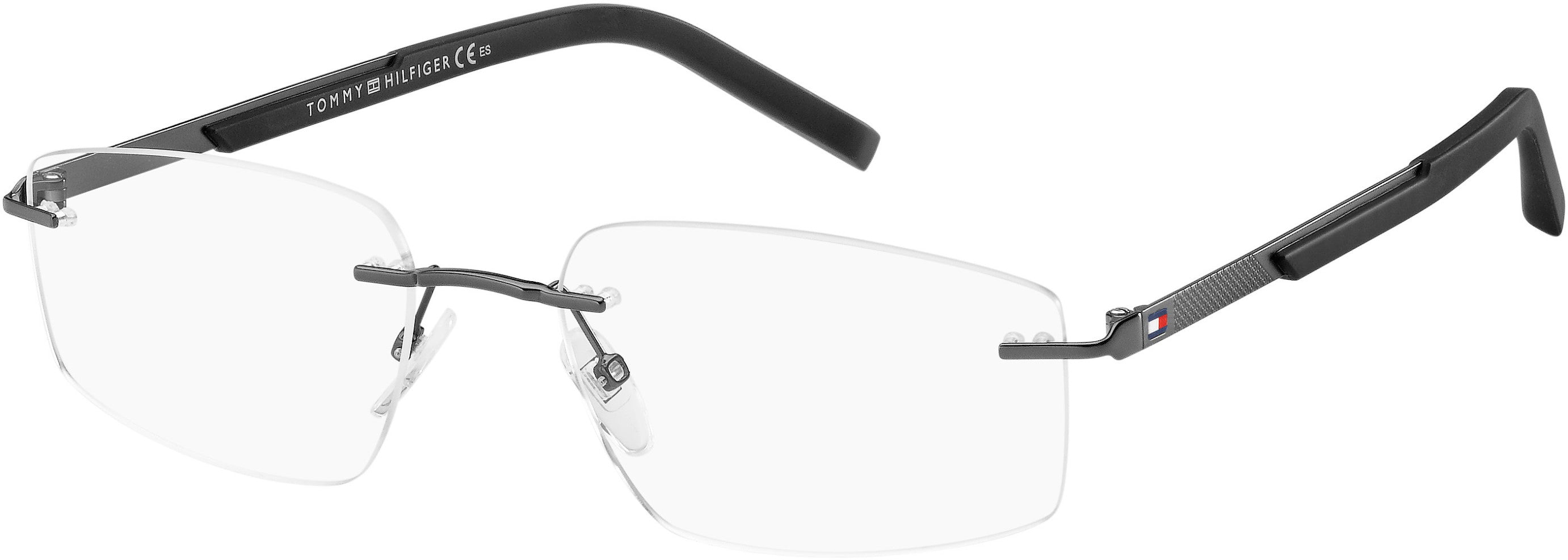 Tommy Hilfiger T. Hilfiger 1691 Rectangular Eyeglasses 0V81-0V81  Dark Ruthenium Black (00 Demo Lens)