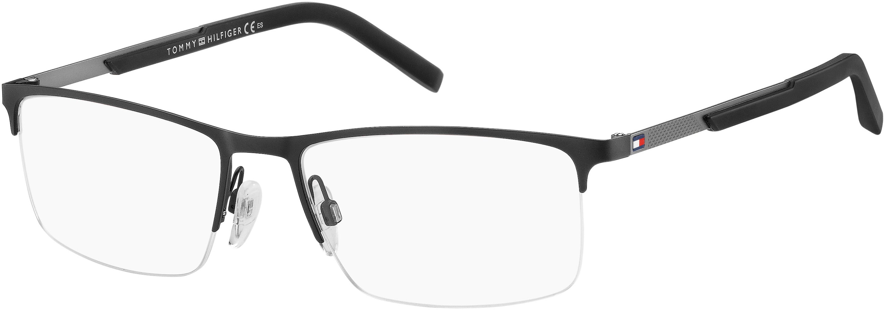 Tommy Hilfiger T. Hilfiger 1692 Rectangular Eyeglasses 0BSC-0BSC  Black Silver (00 Demo Lens)