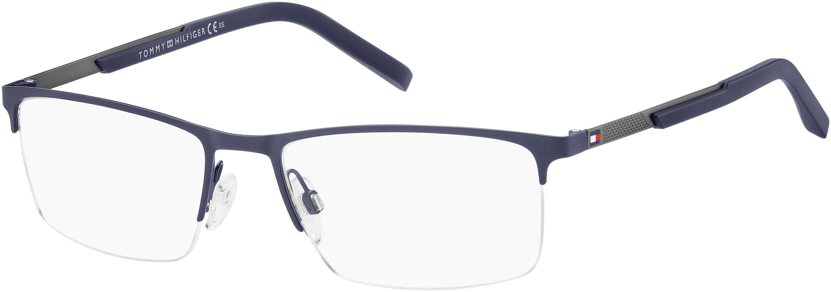 Tommy Hilfiger T. Hilfiger 1692 Rectangular Eyeglasses 0KU0-0KU0  Matte Bl Ruthenium (00 Demo Lens)