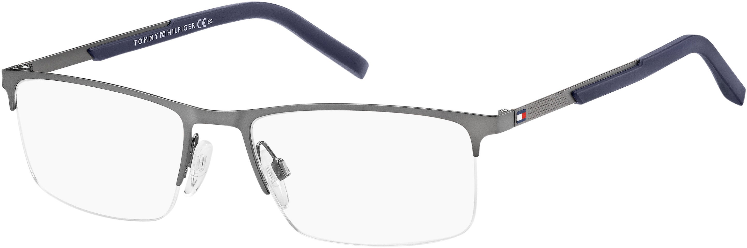 Tommy Hilfiger T. Hilfiger 1692 Rectangular Eyeglasses 0R80-0R80  Semi Matte Dark Ruthenium (00 Demo Lens)