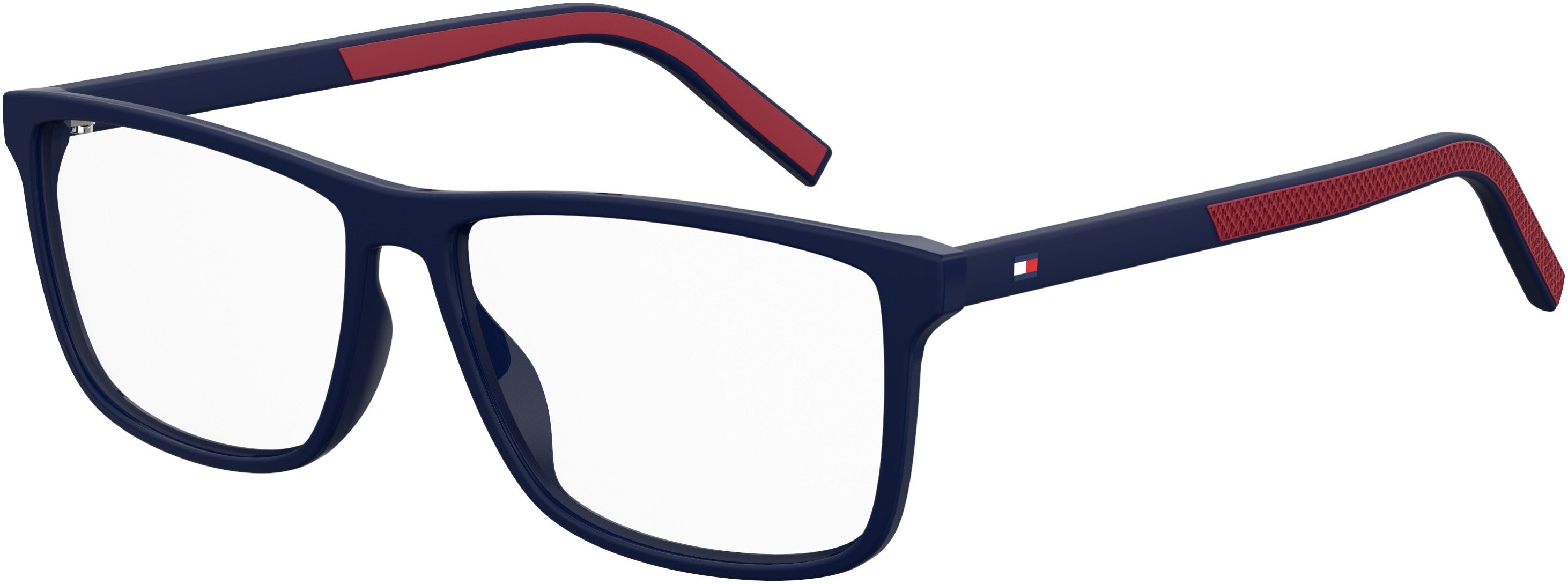 Tommy Hilfiger T. Hilfiger 1696 Rectangular Eyeglasses 0WIR-0WIR  Matte Blue Red (00 Demo Lens)