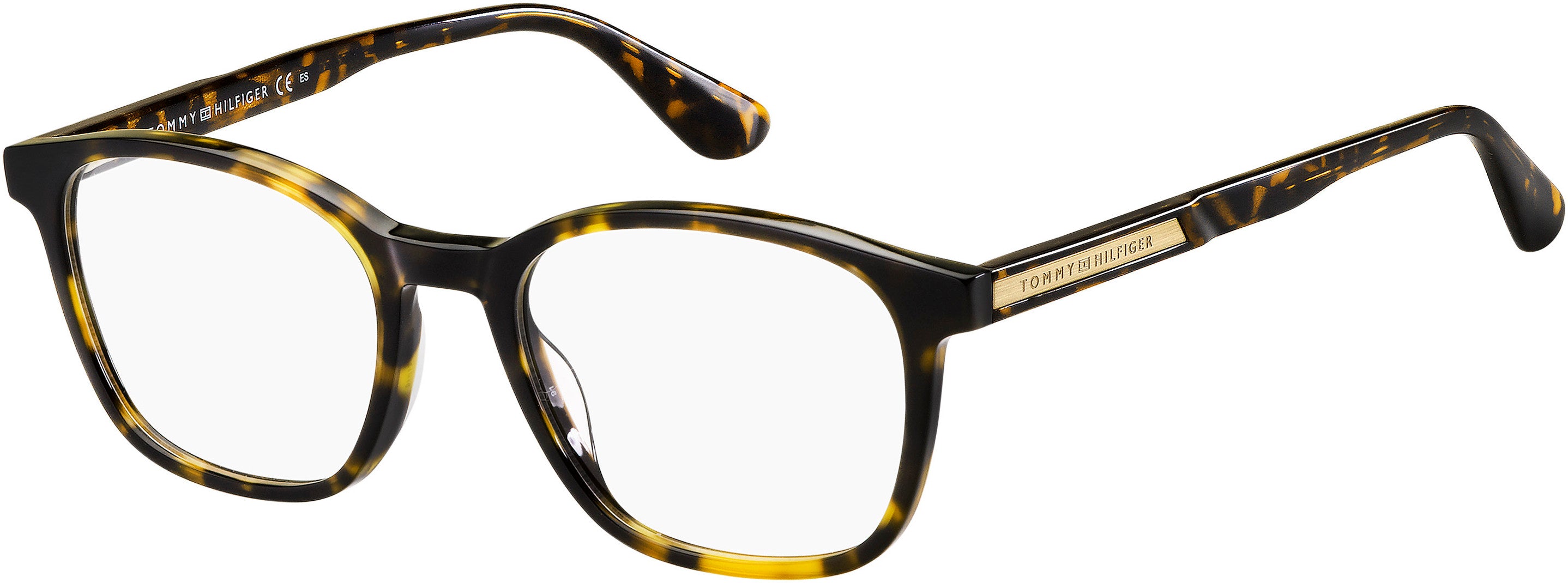 Tommy Hilfiger T. Hilfiger 1704 Rectangular Eyeglasses 0086-0086  Dark Havana (00 Demo Lens)